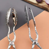 Food Tongs For Serving Salad Tongs Hard Zinc Alloy Serving Clamps Buffet Tongs Retro Style Reusable Party Food Cupcake Clamps