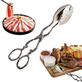 Food Tongs For Serving Salad Tongs Hard Zinc Alloy Serving Clamps Buffet Tongs Retro Style Reusable Party Food Cupcake Clamps