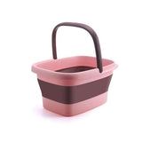 Foot Bath Basin Foldable Massage Footbath Tub Outdoor Bucket Light Pink