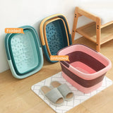 Foot Bath Basin Foldable Massage Tub Washbasin Outdoor Bucket Dark Blue