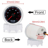For 12V Gasoline Car 52mm Universal Smoke Len Tachometer RPM Turbo Boost Gauge 2 Bar PSI Water Temp Meter Oil Pressure Gauge