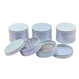 Four Layer Rainbow Zinc Alloy Cigarette Grinder 3pcs Set Tobacco Grinder Cigarette Crusher Zinc Alloy Smoke Accessories 2inch
