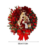 Front Door Christmas Wreath Indoor Outdoor Wreath With LED Lantern Rattan Holly Weaving Wreath For Bedroom Front Door Wall