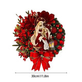 Front Door Christmas Wreath Indoor Outdoor Wreath With LED Lantern Rattan Holly Weaving Wreath For Bedroom Front Door Wall