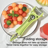 Fruit Cutters Shapes 6 In 1 Stainless Steel Fruit Tool Set Fruit Scooper Seed Remover Melon Baller Spoon Cutter Watermelon