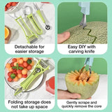 Fruit Cutters Shapes 6 In 1 Stainless Steel Fruit Tool Set Fruit Scooper Seed Remover Melon Baller Spoon Cutter Watermelon