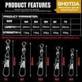 GHOTDA 100pcs/Box Rolling Swivel for Fishhook Lures Connector Fishing Accessories Fishing Connector Swivels Interlock Pin Snap