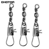 GHOTDA 100pcs/Box Rolling Swivel for Fishhook Lures Connector Fishing Accessories Fishing Connector Swivels Interlock Pin Snap