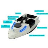 GPS RC Bait Boat 500M Wireless Remote Control Fishing Bait Boat Fishing Feeder Boat Ship with with 4 Bait Containers 2KG Load