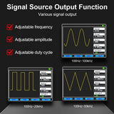 GVDA Digital Oscilloscope 50MS/s Sampling Rate 12MHz Analog Bandwidth Multimeter Tester Signal Generator With Waveform Storage