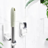 Garage Broom Holder Wall Mount Punch Free Broom And Mop Racks Damage Free Household Cleaning Organizer For Living Spaces