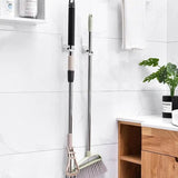 Garage Broom Holder Wall Mount Punch Free Broom And Mop Racks Damage Free Household Cleaning Organizer For Living Spaces