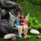 Garden Angel Figure Art Ornament Sleeping Statue Swing Hammock Figurines Fairy Sculpture For Office Holiday Lawn Party Ornaments