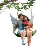 Garden Angel Figure Art Ornament Sleeping Statue Swing Hammock Figurines Fairy Sculpture For Office Holiday Lawn Party Ornaments