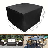 Garden Table Protective Cover, Outdoor Frost and Snow Protection Cover, Black Coated Oxford Cloth Cover