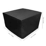 Garden Table Protective Cover, Outdoor Frost and Snow Protection Cover, Black Coated Oxford Cloth Cover