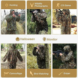 Ghillie Suit Men Women Kids 3D Leafy Bionic Camouflage Hunting Clothing CS Shooting Suit Tactical Military Combat Clothes Set