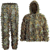 Ghillie Suit Men Women Kids 3D Leafy Bionic Camouflage Hunting Clothing CS Shooting Suit Tactical Military Combat Clothes Set