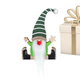 Gnome Wooden Ornaments Wood Santa Dwarf Man Desktop Decor Portable Wooden Hang Craft Gnome Elf Party Supplies For Doors Window