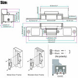 12V Stainless Steel Electric Strike Lock NC mode Door Access Control System Fail Secure