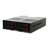 4 Bay 2.5” SATA Hard Drive Mobile Rack Mount for 5.25" Drive Bays for HDD SSD Enclosure w/Led Indicator Built-In Fan