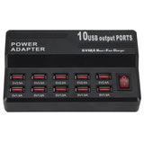 Multi 10 Port 12A 60W Charger USB Power Quick Charge Station For iPhone 7 5 5S 6 6S Plus iPad LG Samsung AC Adapter