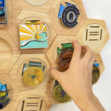 Wooden Hexagon Medals Storage Shelf Racks Medal Album for Households Bedroom Decoration Homes Decorative Accessories