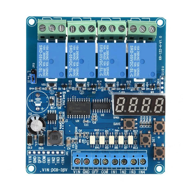 36V Relay Module 4-channel Multifunction Time Delay Relay Interface B ...