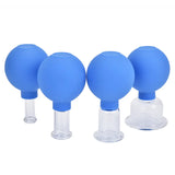 4pcs Vacuum Cupping Cups Set Rubber Head Glass Cup Chinese Body Cupping Cups Anti Cellulite Massage Therapy Cans For Skin Lift