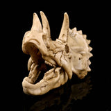 Dinosaur Skull Resin Sculpture Model Triceratops Skeleton Statue Home Bar Teaching Animal Crafts Art Decoration Children Gift