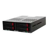 4 Bay 2.5” SATA Hard Drive Mobile Rack Mount for 5.25" Drive Bays for HDD SSD Enclosure w/Led Indicator Built-In Fan