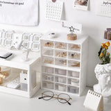 Dustproof Storage Box 9 Grids Desktop Transparent Household Drawer Storage Box Stationery Jewelry Cosmetics Storage Box