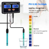 Digital Online PH Salinity Monitor pH Salt Water Quality Tester LCD pH Salinity Realtime Monitor for Seawater Fish Tank Aquarium