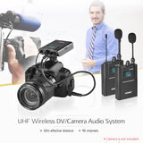 Newest ACEMIC DV-200 Dual channel wireless camera/DSLR microphone system wireless lavalier microphone