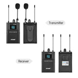 Newest ACEMIC DV-200 Dual channel wireless camera/DSLR microphone system wireless lavalier microphone