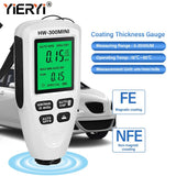 HW-300MINI Car Thickness Gauge 0-2000 UM Auto Paint Gauge Meter Metal Coating Thickness Measuring Instruments for Manufacturing