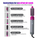 Hairdryer Comb A 5 In 1 Hot Air Comb For Curling And Straightening Hair Automatic Straight Hair Comb And Hair Dryer