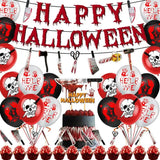 Halloween Bloody Party Decorations Scary Decorations Party Supplies Kit Bloody Themed Happy Halloween Balloon Banner Kit With