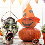 Halloween Candy Holder Halloween Buckets Holder For Candy Skull Heads Shaped Halloween Trick Or Treat Bags For Home Gift Offices