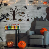Halloween Door Cling Sticker Black Branch Pumpkin Spooky Clings Decals Halloween Window Decals Scary Party Decorations For Door