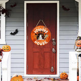 Halloween Door Sign Fadeless Wood Ghost Sign With Spraying Process Haunted House Ornament For Living Room Balcony Farmhouse