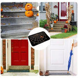 Halloween Entrance Mat Decorative Spider Web Floor Door Rug Washable & Reusable Outdoor Front Door Mat Halloween Decoration