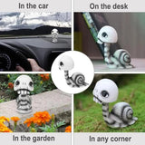 Halloween Garden Ornament Halloween Rustic Snail Skull Sculpture Creative Gifts For Tabletop Front Door Panels Stairs Living