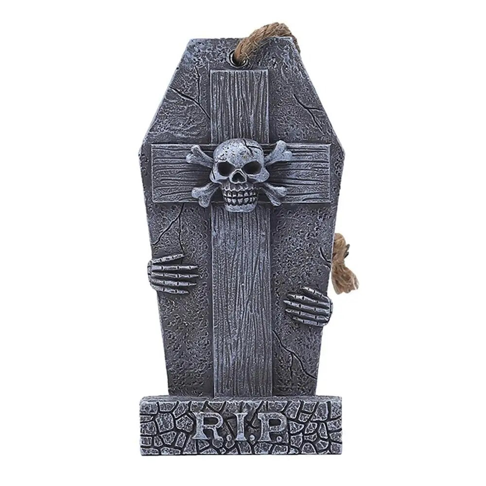 Halloween Gravestones Pendant Eerie Halloween Ornament Ghastly Sign Outdoor Home Decor Products For Living Room Bedroom Garden