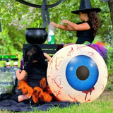 Halloween Inflatable Eyeball 2Pcs Halloween Creepy Huge Eyeballs Light Up LED Bloodshot Eyeballs Inflatable 23.62in Yard