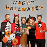 Halloween Party Decorations Kit Creative Halloween Banner Balloon Decor Reusable Halloween Background Layout Banner