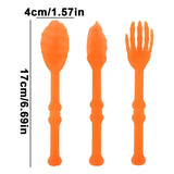Halloween Silverware Set  Halloween Skeleton Forks Skull Spoons Spooky Gothic Cutlery Set Party Supplies Decorative for Home