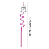 Halloween Straws Reusable Beverage Drinking Straws With Cartoon Patterns Halloween Decoration Supplies For Themed Events Home