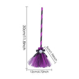 Halloween Witch Costume Broom Witch Accessories For Spooky Halloween Witch Costume Skull Broom Ribbon Hat For Theme Party