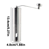 Hand Coffee Grinder Portable Stainless Manual Coffee Mill Adjustable Detachable Hand Crank Coffee Grinder Espresso Grinder